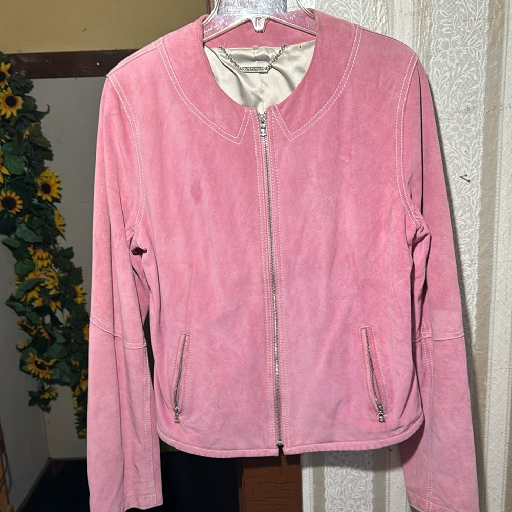 Pink suede jacket